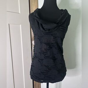 Daytrip Black Distressed Cowl Neck Tank Top Punk Emo Whimsigoth Goth